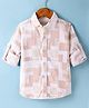 JASH KIDS Cotton Knit Full Sleeves Abstract Printed Shirt - Tan