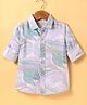JASH KIDS Cotton Knit Full Sleeves Shirt With Tropical Theme Print - Blue