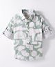 JASH KIDS Cotton Knit Full Sleeves Shirt with Abstract Print - Light Green