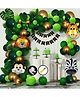 Bubble Trouble Jungle Theme Birthday Decoration Items Kit Birthday Decoration Items for Boy Jungle Safari Theme Birthday Decoration Animal Balloons for Birthday Jungle Theme Decoration Combo - 90Pcs