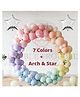 Bubble Trouble  Happy Birthday Pastel Balloons Decoration Kit Combo Silver Star Foil Arch  Multicolor - Pack of 66