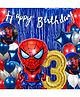 Bubble Trouble Superhero Spiderman Theme 3rd Birthday Decoration Kit With Balloons Spiderman Foil Curtain Foil  - Pack of 68 Pieces