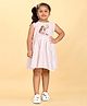SHRITHI Fashion Fab Sleeveless Girl & Cat Printed Flared Dress - Peach