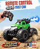 Toysire Remote Control Car Toy for Kids with Mist Spray Effect Rechargeable 4x4 Monster Truck 360° Stunt Rotation Rock Crawler Car for Boys & Girls - Green