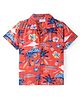 Babyhug Cotton Viscose Woven Half Sleeves Beach Theme Printed Shirt - Red