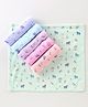 Simply Terry Knit Animal Printed  Wash Clothes Pack of 6 - Pink Lilac & Aqua Blue