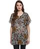 Mine4Nine A-Line Floral Printed Maternity Top - Black