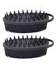MOMISY Ultra Soft 2-in-1 Body & Shampoo Brush, Exfoliating Silicone Bath Scrubber, Premium Silicone Loofah, Scalp Massager (Black)