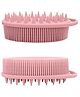 MOMISY Ultra Soft 2-in-1 Body & Shampoo Brush, Exfoliating Silicone Bath Scrubber, Premium Silicone Loofah, Scalp Massager (Pink)