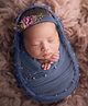 MOMISY Baby Photography Photoshoot Props Breathable Blanket Swaddle Wrap- Pearl (Navy)