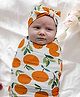 MOMISY Baby Photography Props Blanket Swaddle Wrap with Bowknot Hairband-Orange