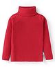 Yellow Apple Viscose Knit Full Sleeves Turtle Neck  Solid Colour Winter T-Shirt - Red