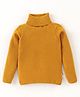 Yellow Apple Viscose Knit Full Sleeves Turtle Neck  Solid Colour Winter T-Shirt - Mustard