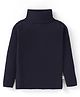 Yellow Apple Viscose Knit Full Sleeves Turtle Neck  Solid Colour Winter T-Shirt - Navy Blue