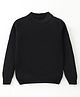 Yellow Apple Viscose Knit Full Sleeves Solid Colour Winter T-Shirt - Black