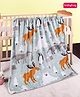 Babyhug Coral All Season Blanket Animal Print - Sea Green
