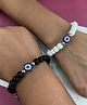 Digital Dress Room (Set of 2) Friendship Day Band Evil Eye Black & White Crystals Adjustable Bracelet for Boys/Girls