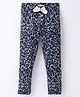 CrayonFlakes Animal Printed & Bow Detailed Super Stretch Full Length Leggings - Blue