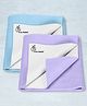R for Rabbit Waterproof Quick Dry Sheet Bliss for Baby | Anti-Piling Fleece Breatheable Fabric Extra Absorbent Instant Dry Baby Bed/Cot Protector Mat (Size-L,Blue-Purple,Pack of 2)