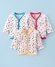 Bodycare Cotton Knit Full Sleeves Anti Bacterial Front Open Jhablas with Dino & Bunny Print Pack of 3 - Off White
