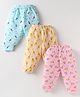 Bodycare Full Length Thermal Lounge Pant With Vehicle & Giraffe Print Pack of 3 - Yellow Pink & Blue