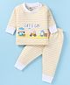 Bodycare Full Sleeves Striped Thermal Vest & Pant Set - Yellow & White