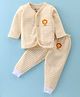 Bodycare Cotton Knit Full Sleeves Striped Thermal Inner Wear Set - Yellow & White