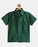 THANGAMAGAN Viscose Half Sleeves Soild Lining Shirt - Bottle Green
