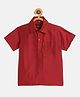 THANGAMAGAN Viscose Half Sleeves Soild Lining Shirt - Maroon