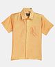 THANGAMAGAN Viscose Half Sleeves Soild Lining Shirt - Gold