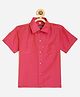 THANGAMAGAN Viscose Half Sleeves Soild Lining Shirt - Pink