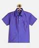 THANGAMAGAN Viscose Half Sleeves Soild Lining Shirt - Violet