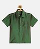 THANGAMAGAN Viscose Half Sleeves Soild Lining Shirt - Dusty Green
