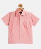 THANGAMAGAN Viscose Half Sleeves Soild Lining Shirt - Light Pink