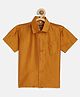THANGAMAGAN Viscose Half Sleeves Soild Lining Shirt - Orange Mix Mustard
