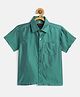 THANGAMAGAN Viscose Half Sleeves Soild Lining Shirt - Sea Green