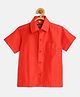 THANGAMAGAN Half Sleeves Soild Shirt - Orange Red