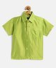 THANGAMAGAN Viscose Half Sleeves Soild Lining Shirt - Lemon Green