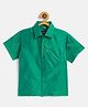 THANGAMAGAN Viscose Half Sleeves Soild Lining Shirt - Jamun Green