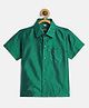 THANGAMAGAN Viscose Half Sleeves Soild Lining Shirt - Sapphire Green
