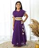Fairies Forever Half Sleeves Bandhej Gota Lace Embellished Lehenga Set - Purple