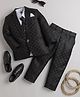 Jeet Ethnics Full Sleeves Chessboard Checked Coordinating 4 Piece Party Suit - Black