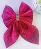 Little Tresses  Striped & Piggy Tail Detailed Bow Alligator Clip - Maroon