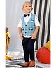 BAD BOYS Full Sleeves Cars Printed & Embroidered 3 Piece Party Suit Set - Blue