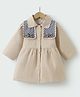 Kookie Kids Full Sleeves Front Open Collar Neck Trench Coat with Bow Applique - Beige