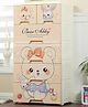 TOYPENTER 5 Layers High Density Plastic Storage Cabinate With Wheels I Collapsible Kids Clothing Wardrobe | Portable Waterproof Multipurpose Storage/Adjustable 6 Drawers Almirah for Babies (Bear Abby)