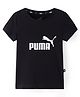 Puma Cotton Knit Half Sleeves T-Shirt With Logo Print - Black