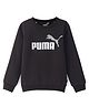 Puma Cotton Knit Full Sleeves Sweatshirt With Logo Print - Black