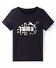 Puma Cotton Knit Half Sleeves T-Shirt With Logo Print - Black