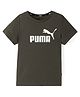 Puma Cotton Knit Half Sleeves T-Shirt With Logo Print - Dark Green